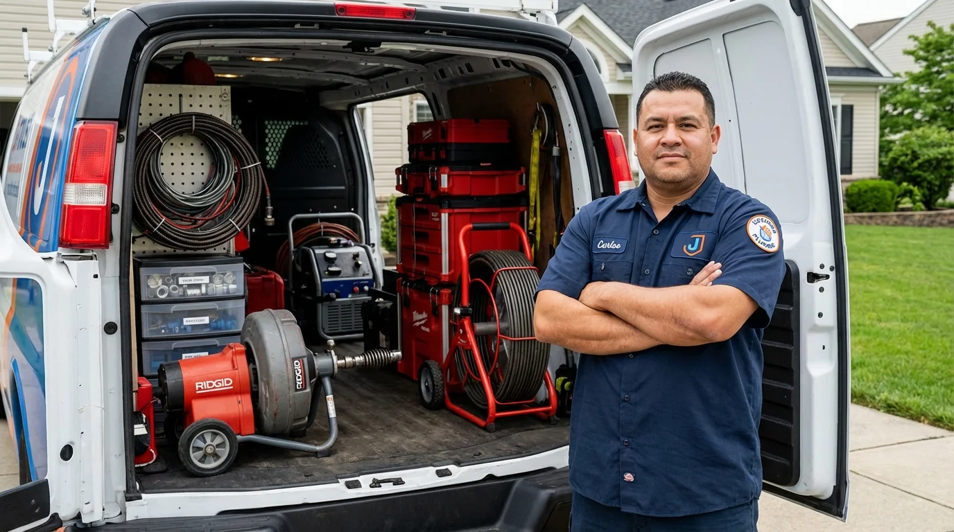 Professional drain cleaning equipment and Johns Plumbing LLC plumber in Smithville